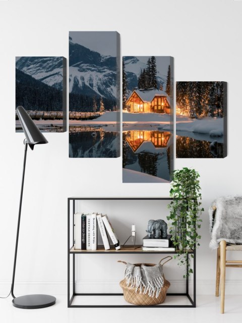 Obraz Wieloczęściowy Emerald Lake W Kanadzie Zimą