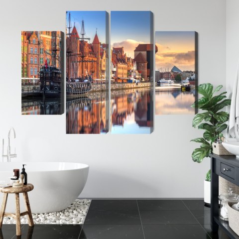 Obraz Wieloczęściowy Gdańska Motława O Wschodzie Słońca