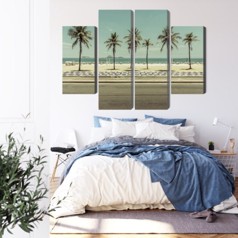 Obraz Wieloczęściowy Palmy Na Plaży Ipanema W Rio De Janeiro