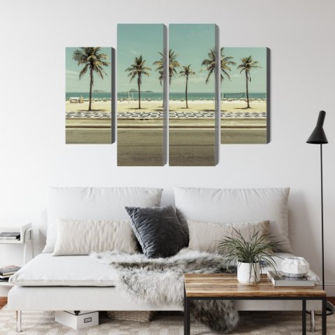 Obraz Wieloczęściowy Palmy Na Plaży Ipanema W Rio De Janeiro