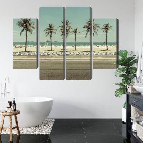 Obraz Wieloczęściowy Palmy Na Plaży Ipanema W Rio De Janeiro
