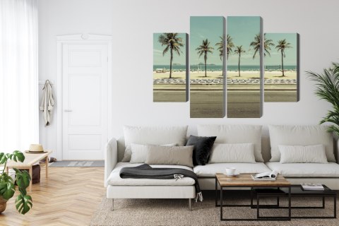 Obraz Wieloczęściowy Palmy Na Plaży Ipanema W Rio De Janeiro