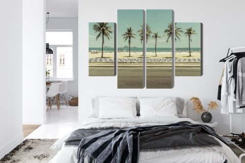 Obraz Wieloczęściowy Palmy Na Plaży Ipanema W Rio De Janeiro