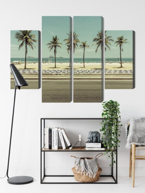 Obraz Wieloczęściowy Palmy Na Plaży Ipanema W Rio De Janeiro
