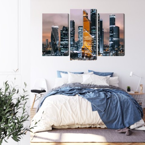 Obraz Wieloczęściowy Panorama Centrum Moskwy I Drapaczy Chmur