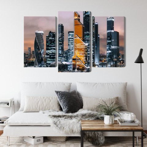Obraz Wieloczęściowy Panorama Centrum Moskwy I Drapaczy Chmur