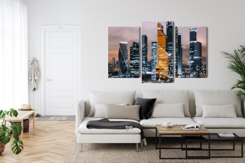 Obraz Wieloczęściowy Panorama Centrum Moskwy I Drapaczy Chmur