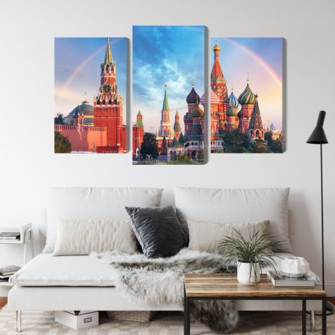 Obraz Wieloczęściowy Panorama Placu Czerwonego Z Kremlem I Soborem Wasyla Błogosławionego