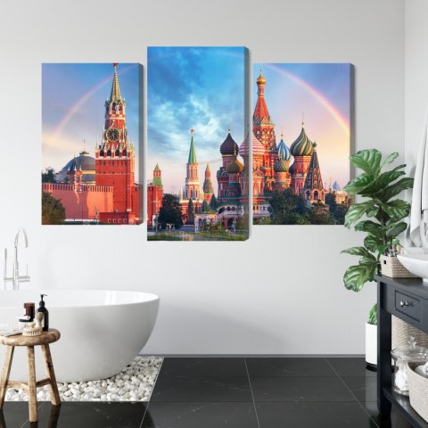 Obraz Wieloczęściowy Panorama Placu Czerwonego Z Kremlem I Soborem Wasyla Błogosławionego