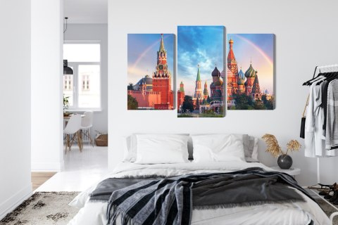 Obraz Wieloczęściowy Panorama Placu Czerwonego Z Kremlem I Soborem Wasyla Błogosławionego