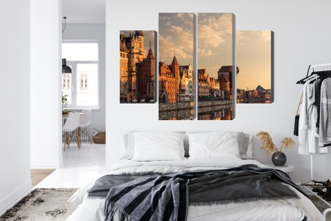 Obraz Wieloczęściowy Port Gdańsk O Zachodzie Słońca