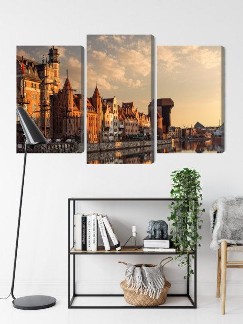 Obraz Wieloczęściowy Port Gdańsk O Zachodzie Słońca