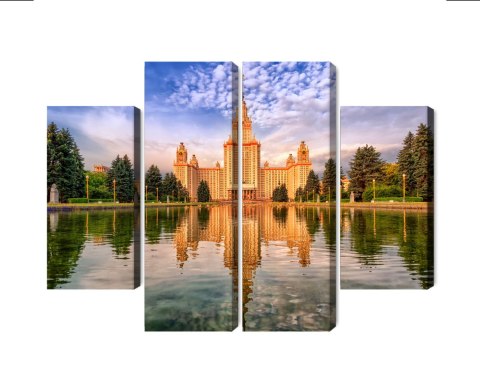 Obraz Wieloczęściowy Widok Na Budynek Moskiewskiego Uniwersytetu Państwowego