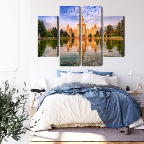 Obraz Wieloczęściowy Widok Na Budynek Moskiewskiego Uniwersytetu Państwowego