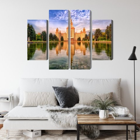 Obraz Wieloczęściowy Widok Na Budynek Moskiewskiego Uniwersytetu Państwowego