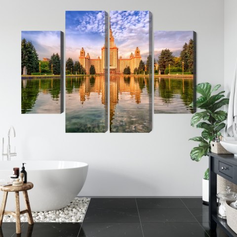 Obraz Wieloczęściowy Widok Na Budynek Moskiewskiego Uniwersytetu Państwowego