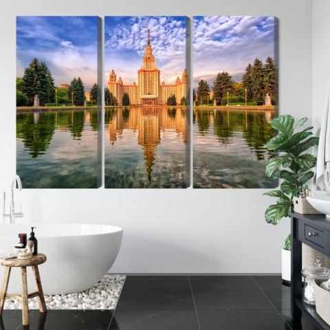 Obraz Wieloczęściowy Widok Na Budynek Moskiewskiego Uniwersytetu Państwowego