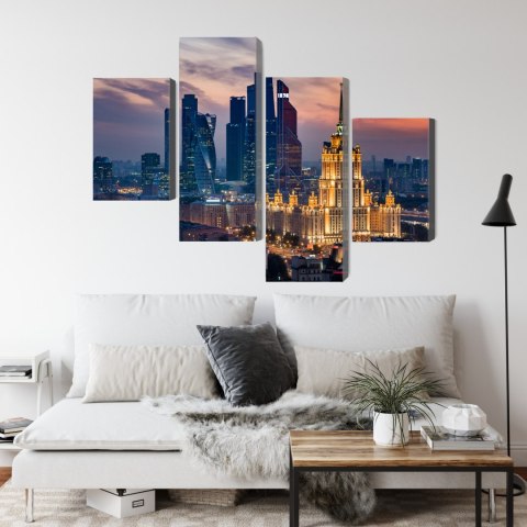 Obraz Wieloczęściowy Widok Z Lotu Ptaka Na Panoramę Moskwy