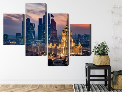 Obraz Wieloczęściowy Widok Z Lotu Ptaka Na Panoramę Moskwy