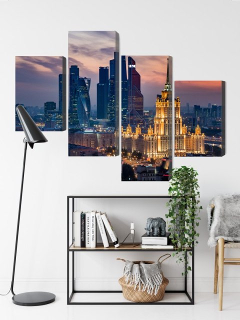 Obraz Wieloczęściowy Widok Z Lotu Ptaka Na Panoramę Moskwy