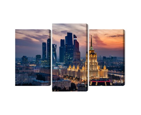 Obraz Wieloczęściowy Widok Z Lotu Ptaka Na Panoramę Moskwy