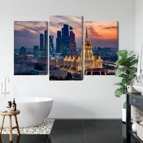 Obraz Wieloczęściowy Widok Z Lotu Ptaka Na Panoramę Moskwy