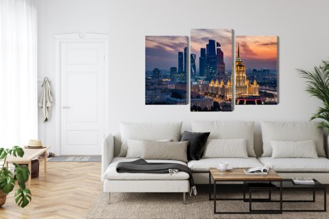 Obraz Wieloczęściowy Widok Z Lotu Ptaka Na Panoramę Moskwy