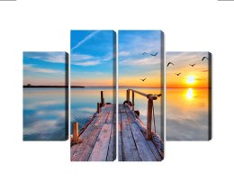 Obraz Wieloczęściowy Zachód Nad Jeziorem