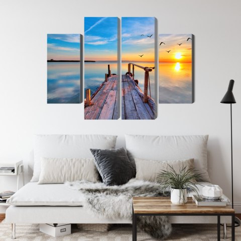 Obraz Wieloczęściowy Zachód Nad Jeziorem