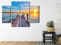 Obraz Wieloczęściowy Zachód Nad Jeziorem