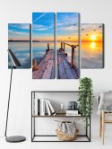 Obraz Wieloczęściowy Zachód Nad Jeziorem