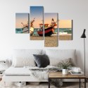 Obraz Wieloczęściowy Łodzie Rybackie Na Plaży