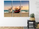 Obraz Wieloczęściowy Łodzie Rybackie Na Plaży