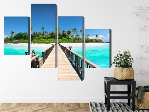 Obraz Wieloczęściowy Molo 3D Na Malediwach