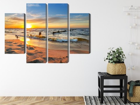 Obraz Wieloczęściowy Morze Bałtyckie O Zachodzie Słońca