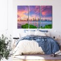 Obraz Wieloczęściowy Panorama Miami Podczas Zachodu Słońca