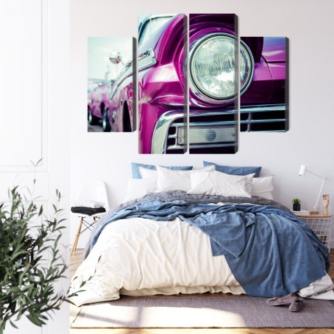 Obraz Wieloczęściowy Reflektor Samochodowy W Stylu Retro Na Kubie