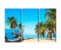 Obraz Wieloczęściowy Varadero Beach Na Kubie I Amerykańskie Auto