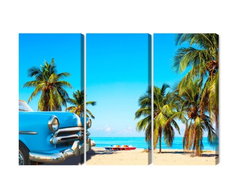 Obraz Wieloczęściowy Varadero Beach Na Kubie I Amerykańskie Auto