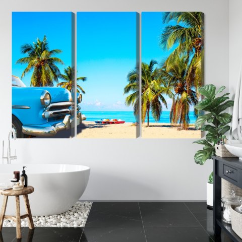 Obraz Wieloczęściowy Varadero Beach Na Kubie I Amerykańskie Auto