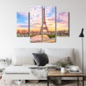 Obraz Wieloczęściowy Wieża Eiffla W Paryżu O Zachodzie Słońca