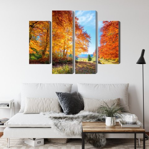 Obraz Wieloczęściowy Kolorowe Jesienne Drzewa