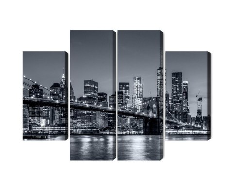 Obraz Wieloczęściowy Panorama Nowego Jorku Nocą