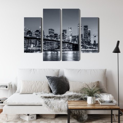 Obraz Wieloczęściowy Panorama Nowego Jorku Nocą