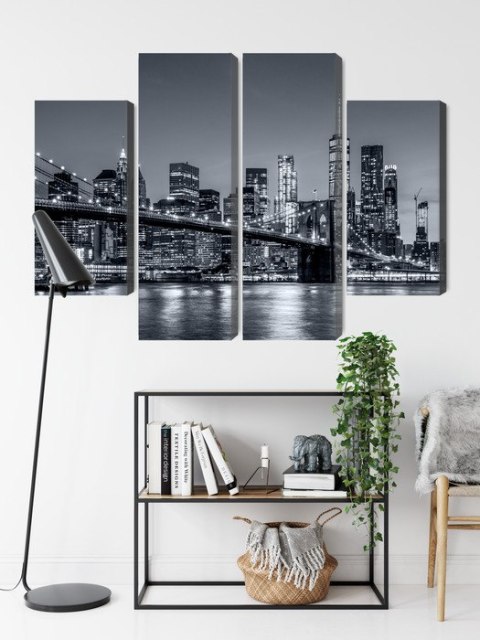 Obraz Wieloczęściowy Panorama Nowego Jorku Nocą