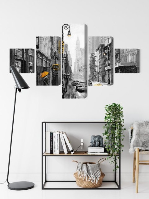 Obraz Wieloczęściowy Widok Ulicy W Amerykańskim Mieście