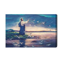 Obraz Na Płótnie Jezus Stojący Na Brzegu Morza