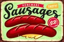 Obraz Na Płótnie Kiełbasy I Litery Vintage