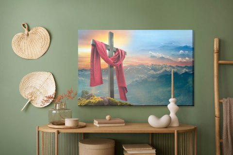 Obraz Na Płótnie Krzyż Na Tle Gór