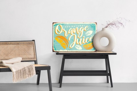 Obraz Na Płótnie Pomarańcze I Napis Retro